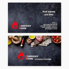 Business card template. Barbecue restaurant. Organizing outdoor barbecues. Barbecue supply store.