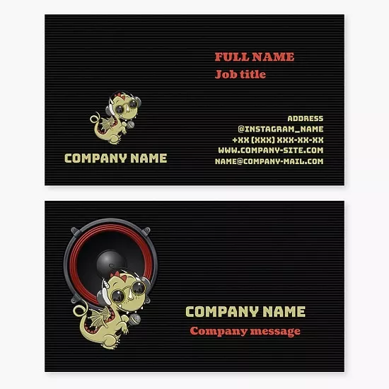 Music business card template