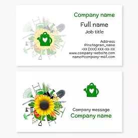 Business card template Gardening tools