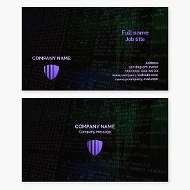Business card template. Cybersecurity services.