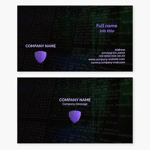 Business card template. Cybersecurity services.