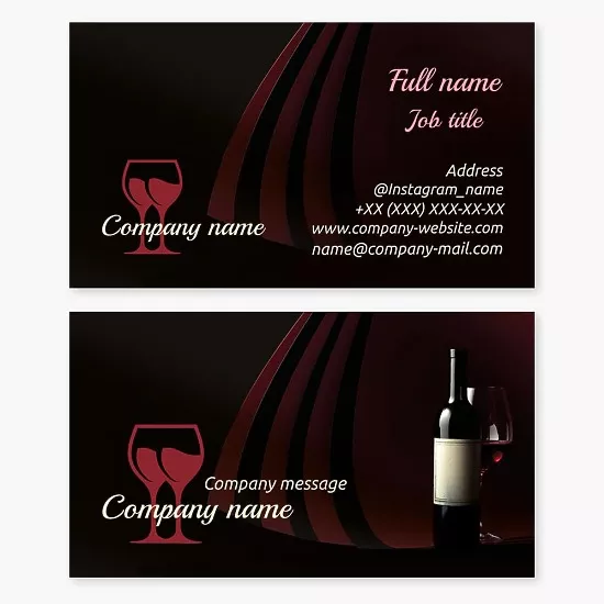 Business card template Wine, bar, tasting