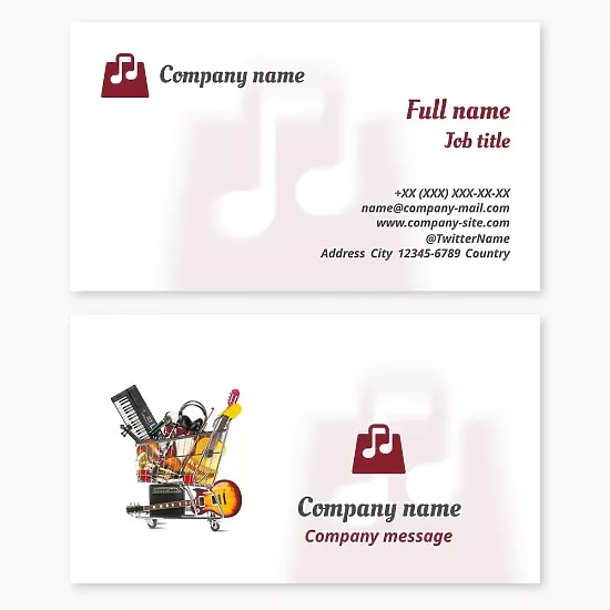 Business card template Musical instruments