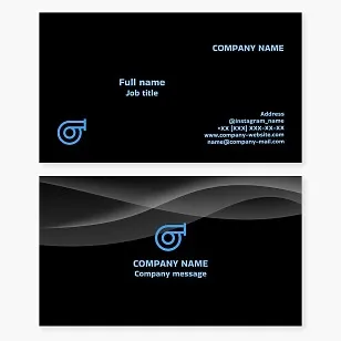 Business card template. Turbine. Production and repair of turbochargers.