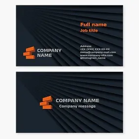 Business card template. Bricks. Construction materials.