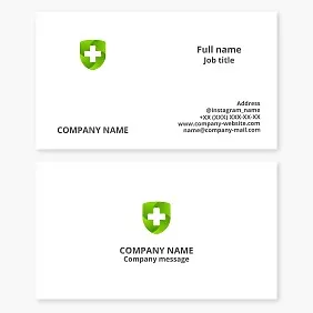 Business card template. Medical services. Medical insurance.