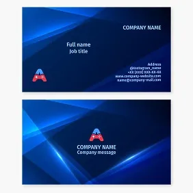 Business card template. Computer games, game studio, gaming team. 