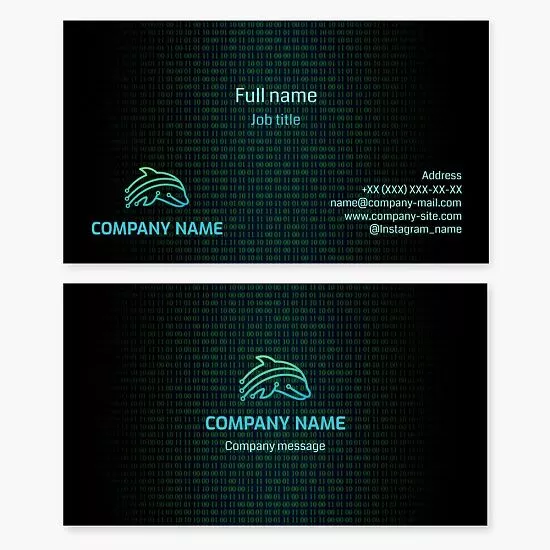 Tech Dolphin Logo | Technology Business Card Template