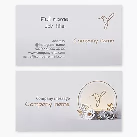 Business card template Wedding salon. Hummingbird