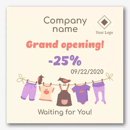 Children's clothing store banner template