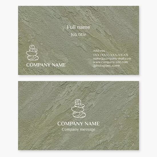 Stacked Stones Logo | Textured Business Card Template