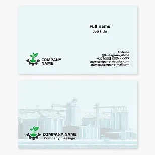 Business card template. Agribusiness. Machinery and equipment for agribusiness.