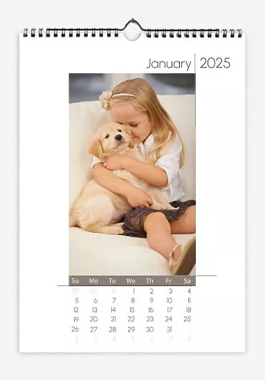 Calendar template Girl and her puppy