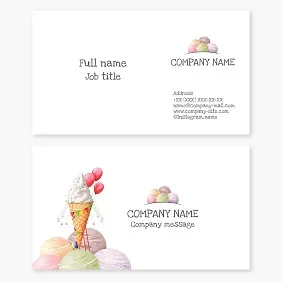 Business card template. Ice cream.