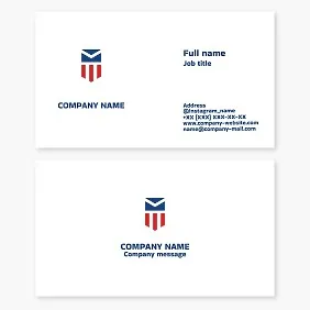 Business card template. Document delivery within the USA.