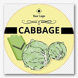 Label template for cabbage container