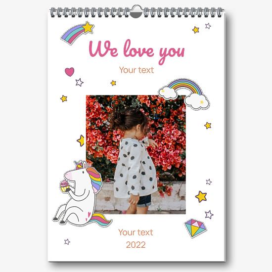 Calendar template with children's photos