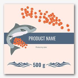 Label template for canned caviar