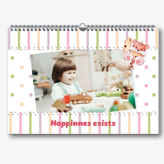 Calendar template with a photo of a child