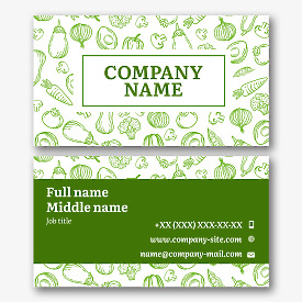 Vegetable store business card template