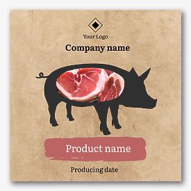 Label template for canned meat