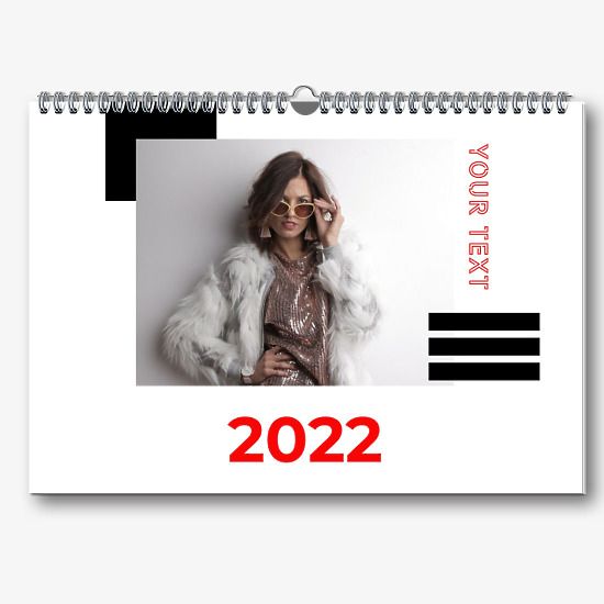 Calendar template with a fashion photo shoot