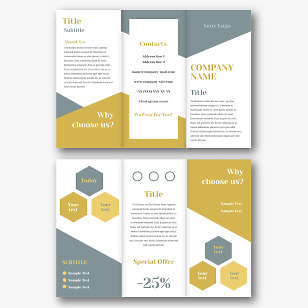 Information booklet template with geometric design