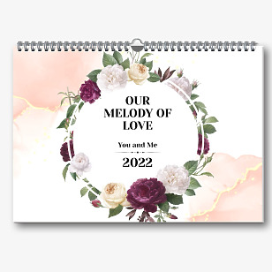 Calendar template with wedding photos