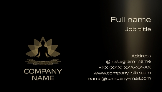 Buddha Logo Yoga Teacher Instructor Business Card Template