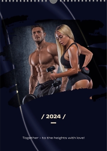 Calendar Template with Fitness Training Photos