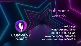 Singer, Vocalist, Solo, Performance Star Business Card Template