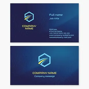 Stylish business card template. Movement, breakthrough. Abstract.